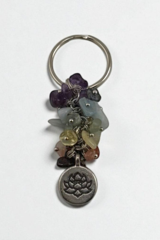 Mixed Quartz Crystal Keychain – Raw Stone Keychain for Healing & Positive Energy