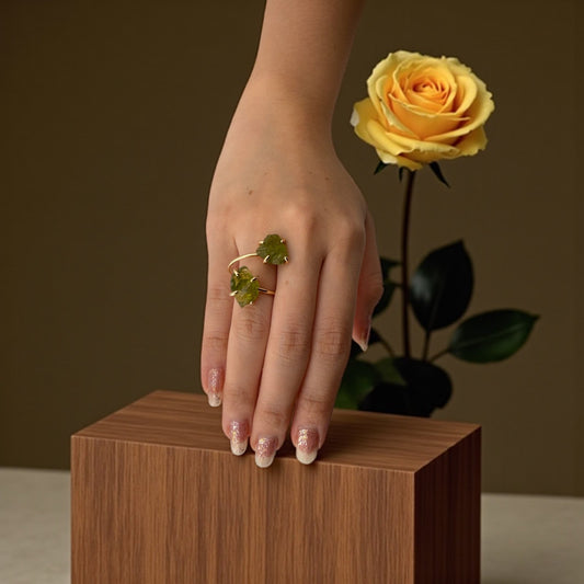 Olive Root Peridot Ring – Invite Balance & Embrace Growth
