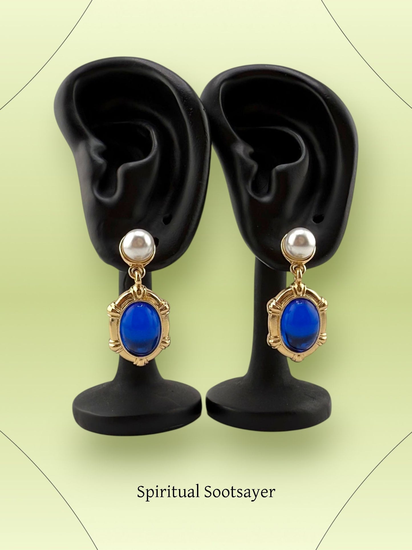 Royal Lapis & Pearl Drop Earrings - Royal Gaze