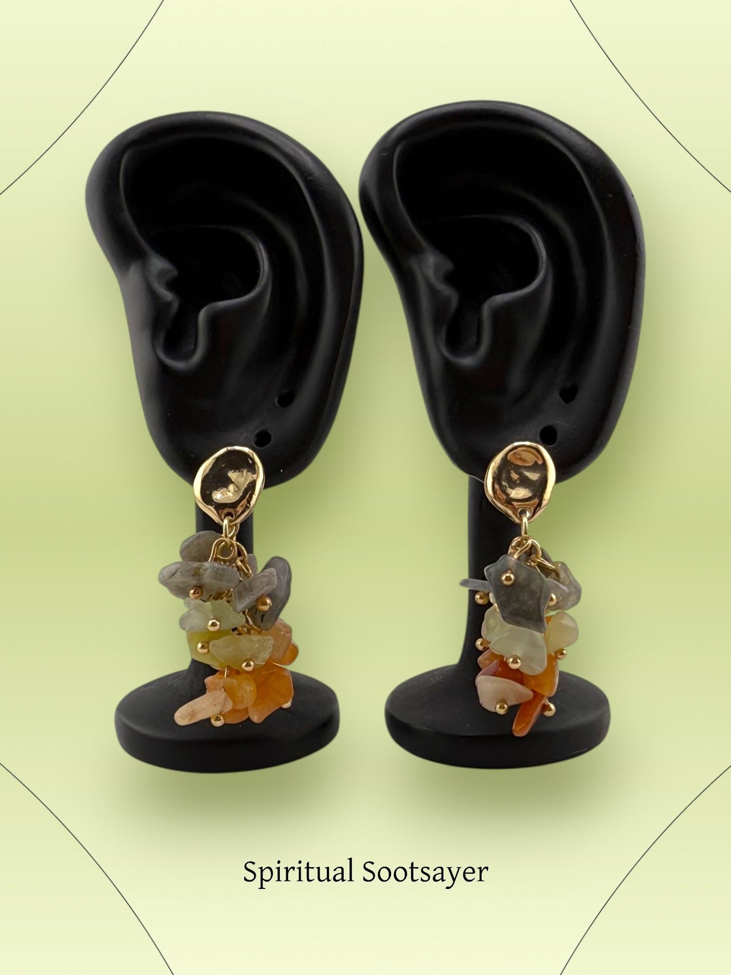 Harvest Drop - Mixed Aventurine Cluster Earrings