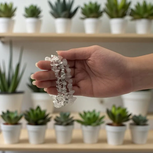 White Howlite & Clear Quartz Bracelet – Calm & Clarity