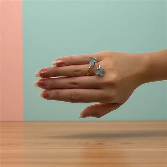 Sky Calm Blue Quartz Ring – Speak Truth & Radiate Peace