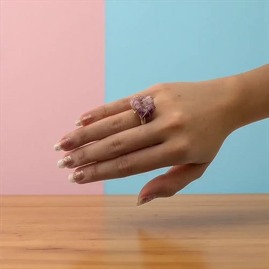 Rose Pulse Amethyst & Pink Tourmaline Ring – Heal Deep, Love Strong