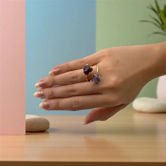 Amethyst Edge Ring – Power in Passion, Strength in Love
