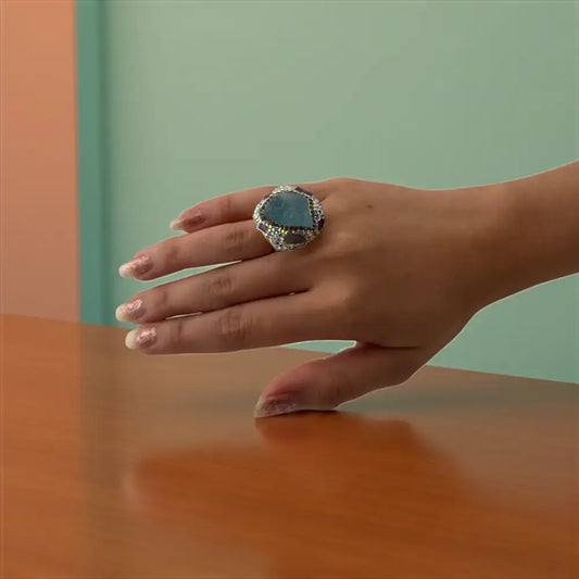 Royal Bloom Green Aventurine Ring – Manifest Wealth & Hold Elegance