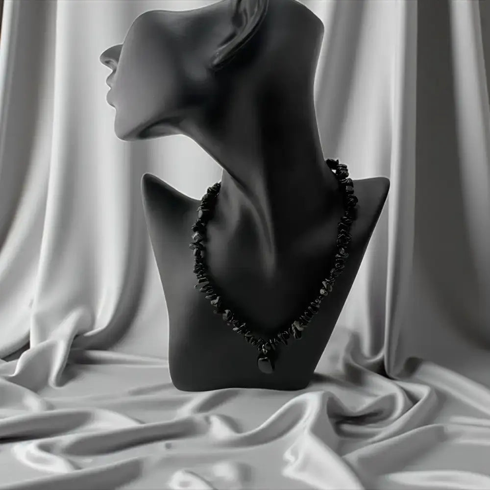Raw Black Obsidian with Polished Pendant Necklace – Bold Energy & Refined Touch