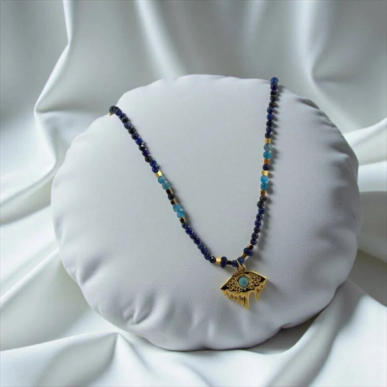 Lapis Lazuli & Turquoise Bead Necklace – Wisdom, Protection & Peaceful Flow