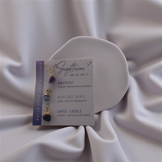 Amethyst, Blue Lace Agate & Lapis Lazuli Necklace – Intuition, Serenity & Wisdom