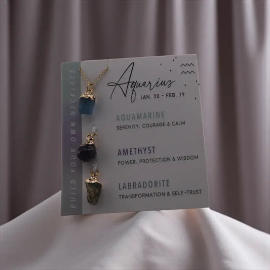 Aquamarine, Amethyst & Labradorite Necklace – Healing Flow & Mystical Grace