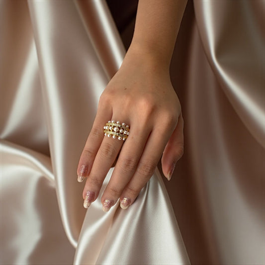 Regal Harmony Freshwater Pearl Ring – Grace with Every Gesture