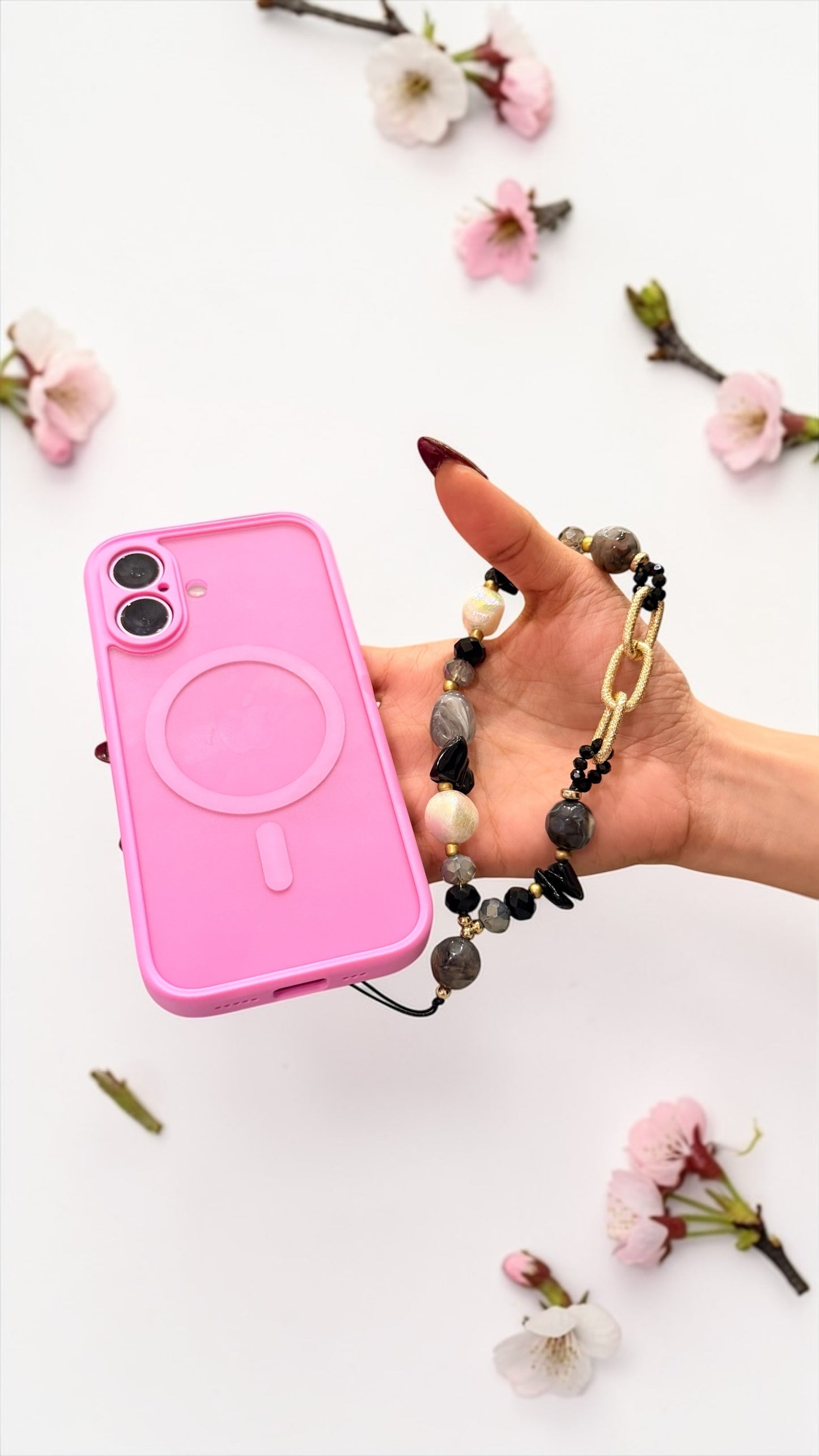 Black Agate Phone Charm – Protection Energy and Grounded Stability