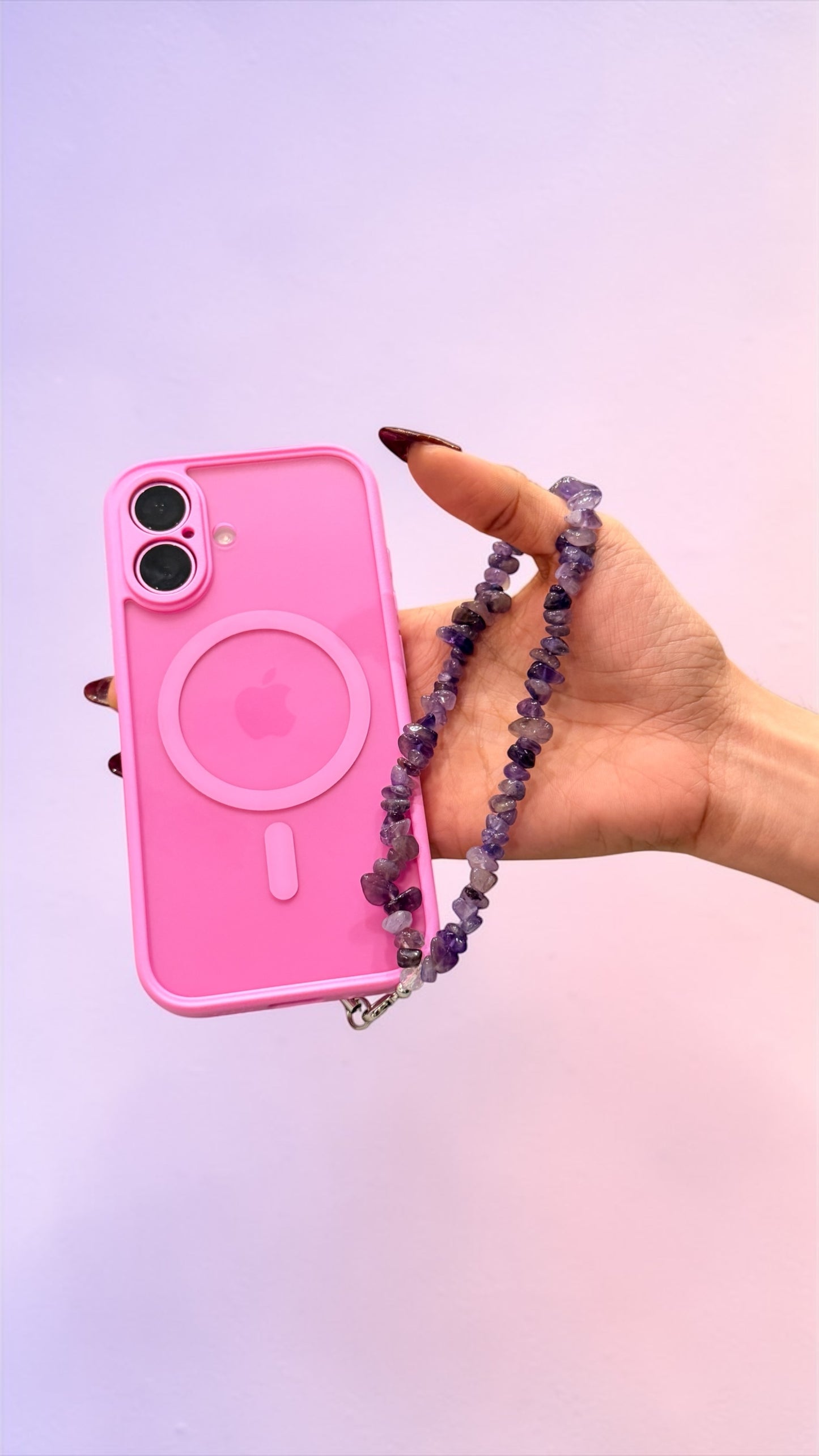 Amethyst Phone Keychain – Stress Relief, Calm Energy & Protection