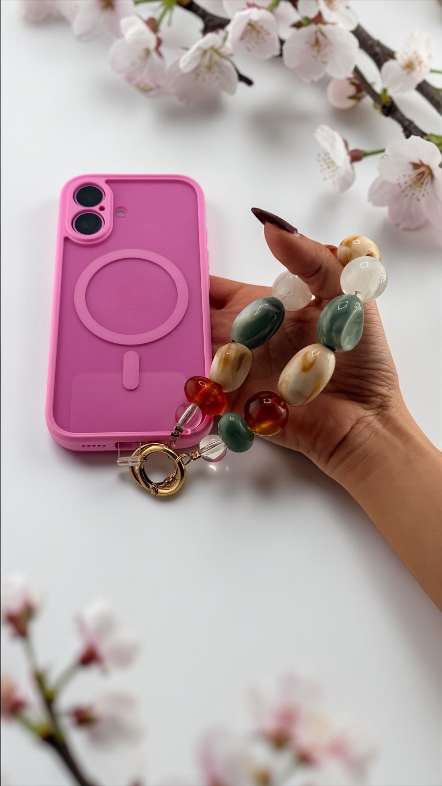 Crystal Phone Keychain – Elegant Beaded Strap for Daily Style