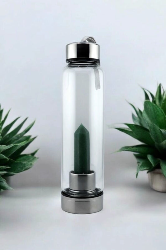 Power Flow Crystal Bottle – Green Aventurine Edition