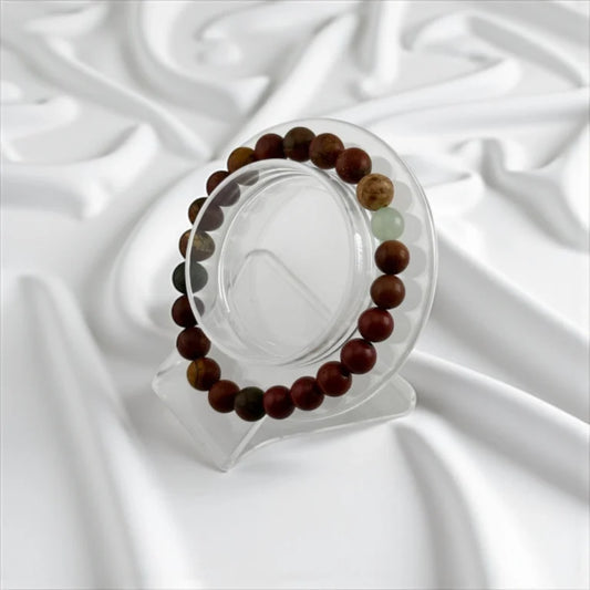 Red Jasper, Goldstone, Black Onyx & Jade Bracelet – Balanced Strength with Timeless Energy
