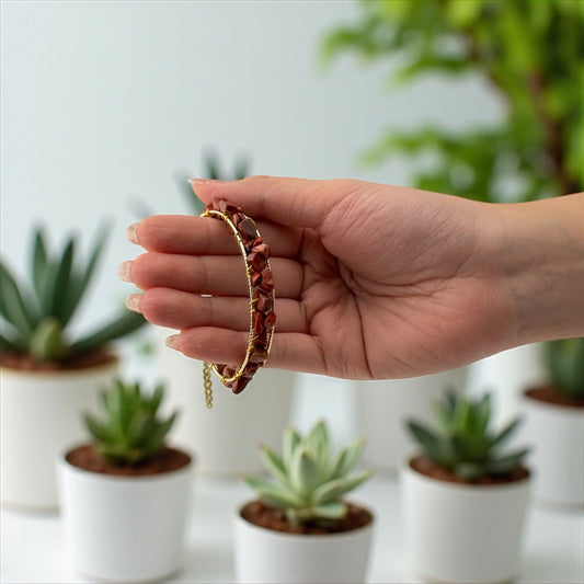 Natural Red Jasper Bracelet – Earthy Warmth & Steady Strength