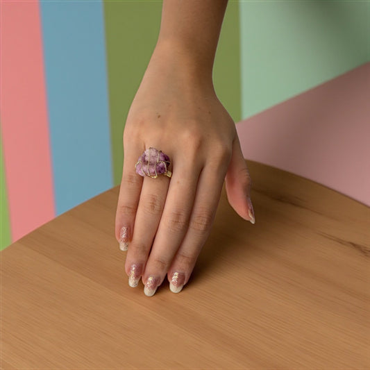 Rose Pulse Amethyst & Pink Tourmaline Ring – Heal Deep, Love Strong