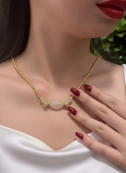 Rose Quartz Necklace – Romantic Elegance & Heartfelt Grace