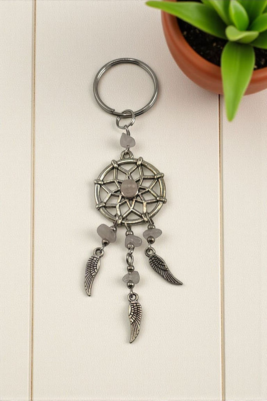 Rose Quartz Keychain – Real Rose Quartz Crystal Keychain for Love & Positive Vibes