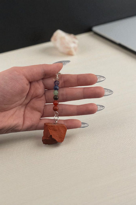 7 Chakra Crystal Keychain with natural healing stones