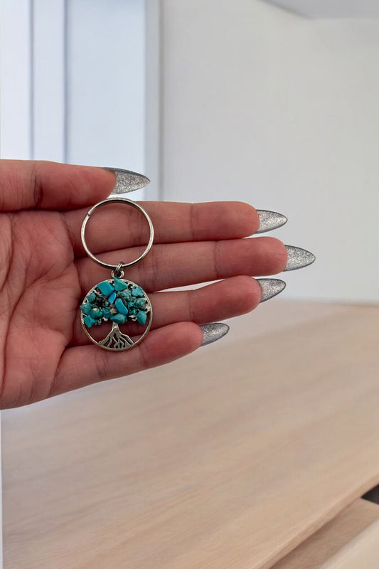 Turquoise Stone Keychain – Elegant Turquoise Stone Keyring for Protection & Positive Energy