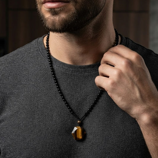 Tiger Eye Guardian Prism Necklace