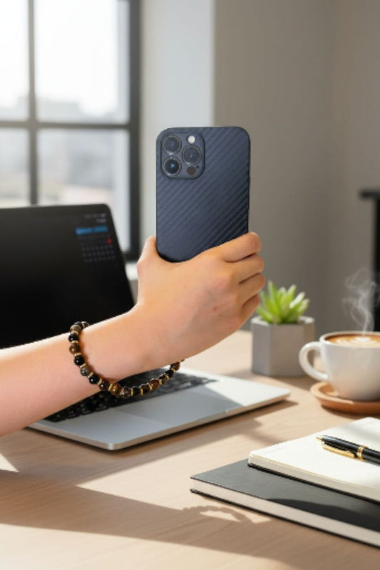 Black Onyx grounding crystal phone charm