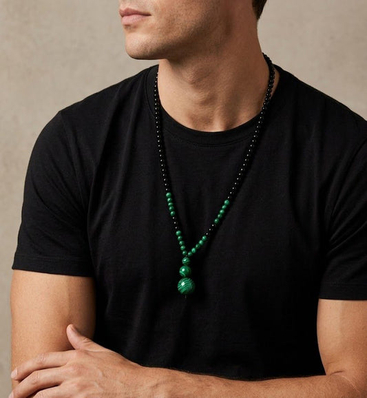 Malachite & Black Obsidian Protection Necklace