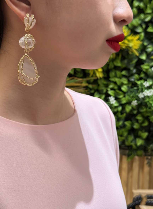 Clear quartz crystal Earrings – Gentle Healing Energy & Elegant Clear Quartz earrings Jewelry