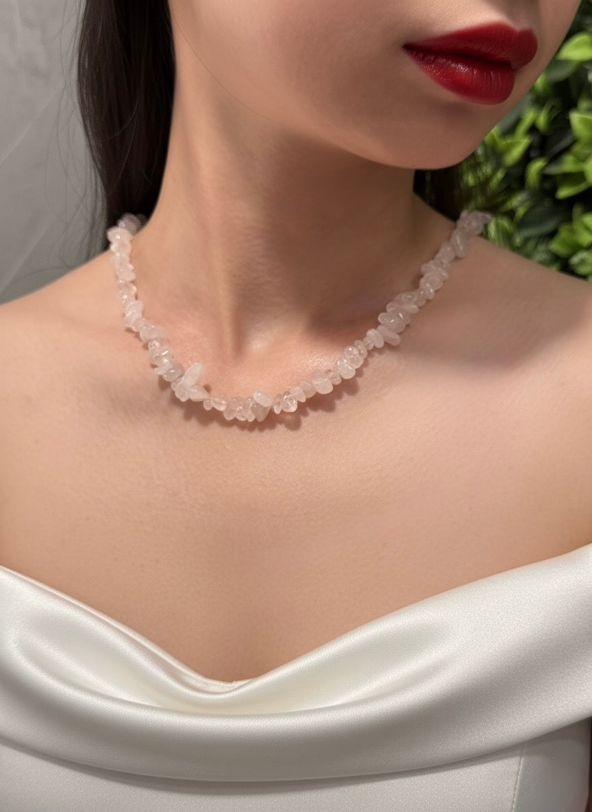 Rose Quartz Chip Necklace – Gentle Love & Compassionate Glow