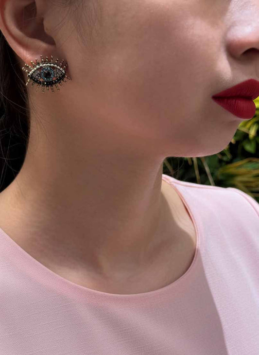 Black Evil Eye Nazar  Earring – Unique Fashion Jewelry & Symbol of Spiritual Protection