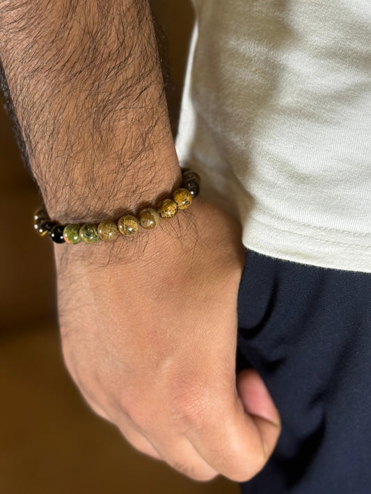 earth tone jasper and tiger eye bracelet