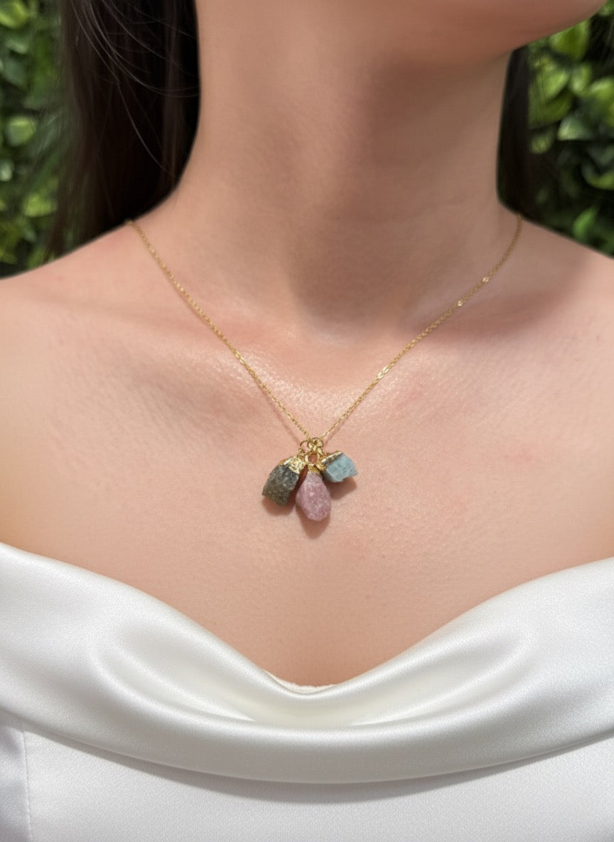 Amazonite, Labradorite & Pink Opal Necklace – Calming Energy with Feminine Touch