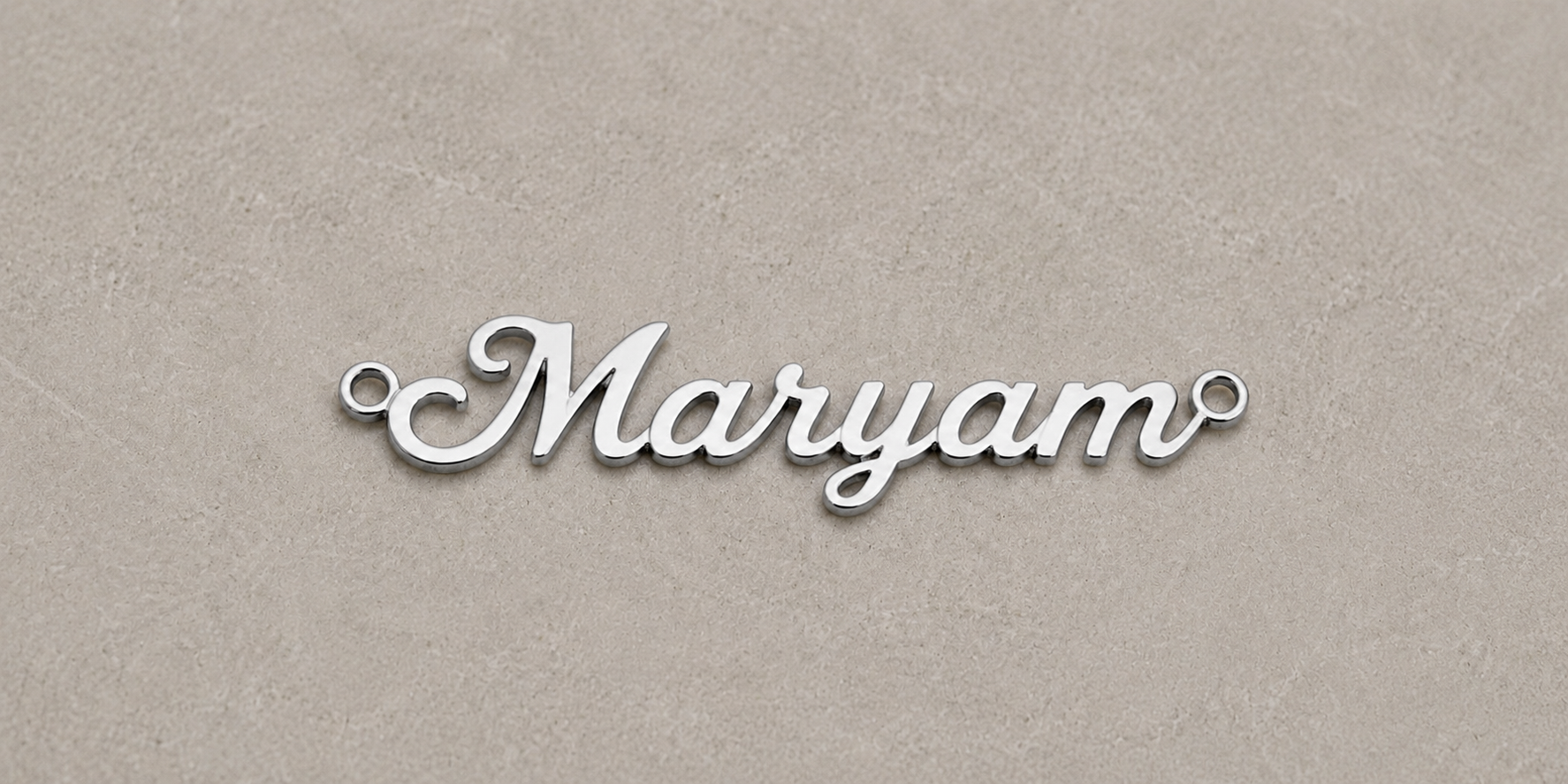 Decorative name 'Maryam' on a textured beige background
