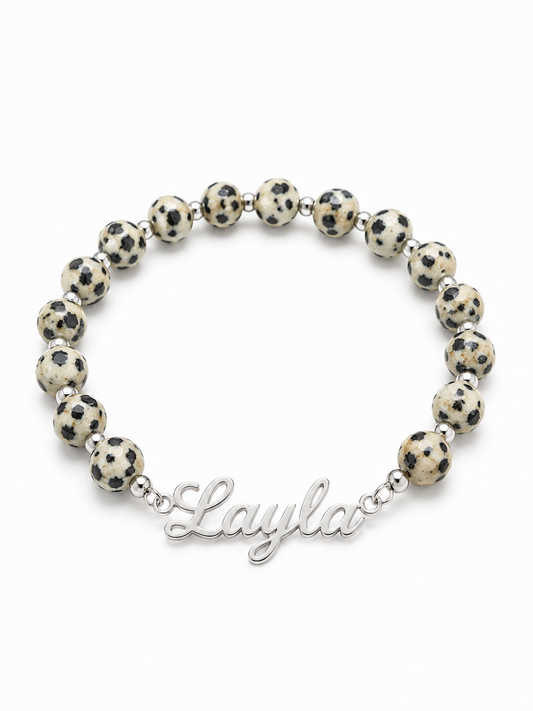 Dalmatian Jasper on white background