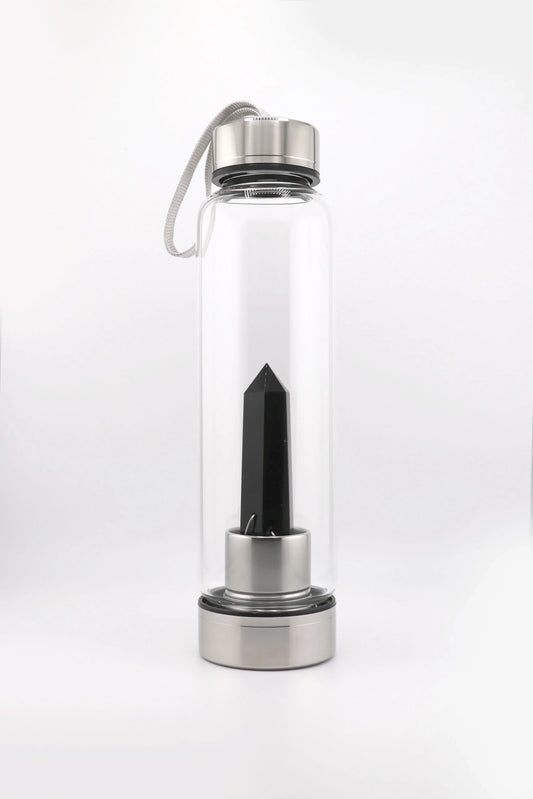 Obsidian Guard – Crystal Elixir Bottle for Protection & Detox