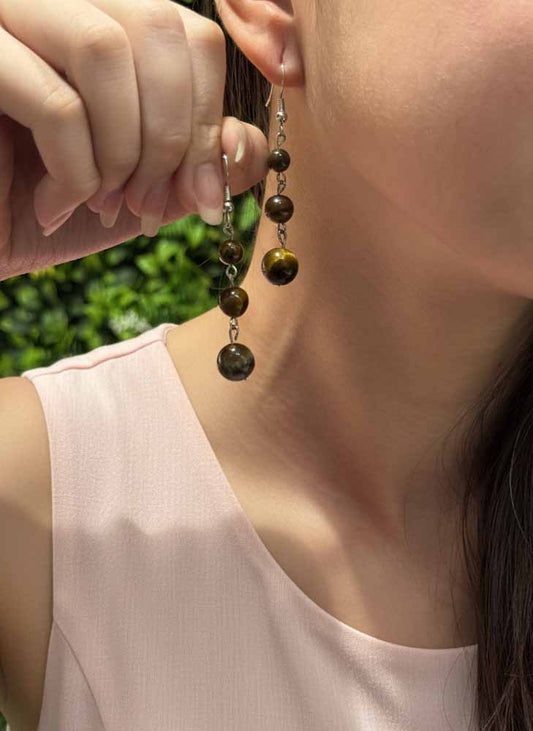 Tiger Path Earrings – Strength in Every Step