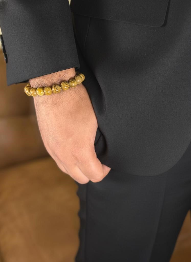 tan beige jasper stone bracelet