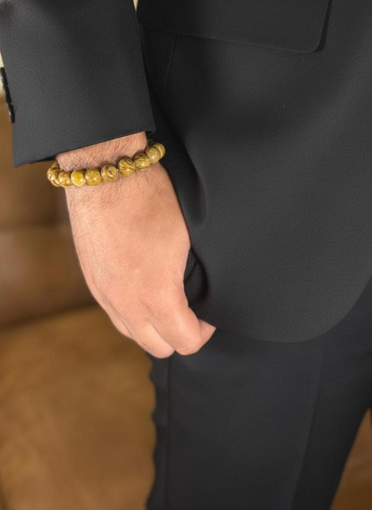 tan beige jasper stone bracelet