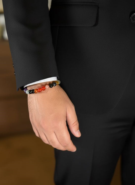 natural crystal chakra bracelet