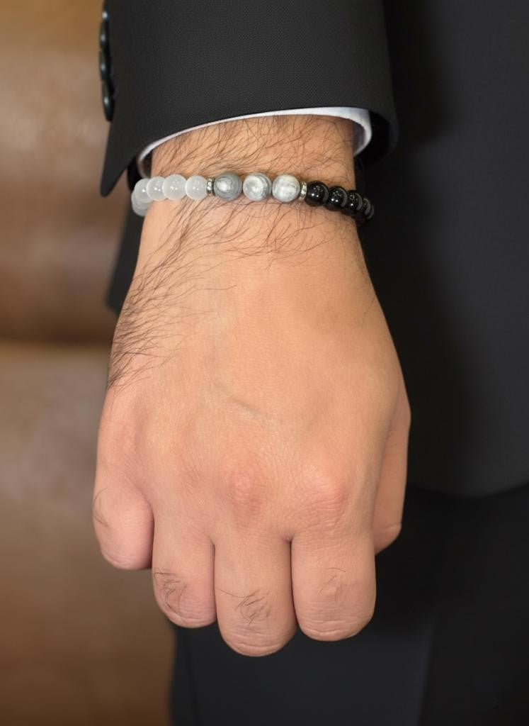 modern monochrome crystal bracelet