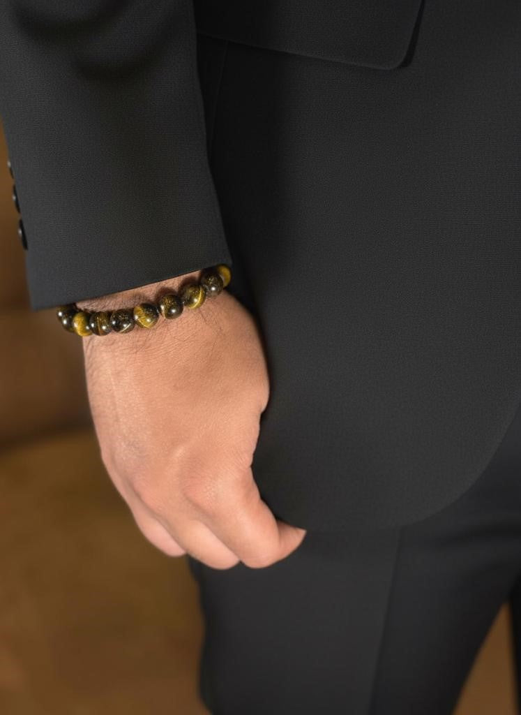 10mm tiger eye beads on wrist