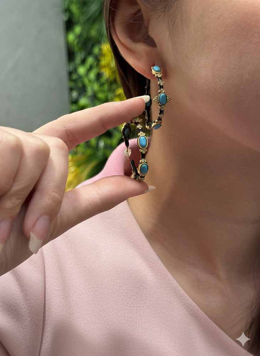Turquoise Hoop Earrings - Royal Oasis