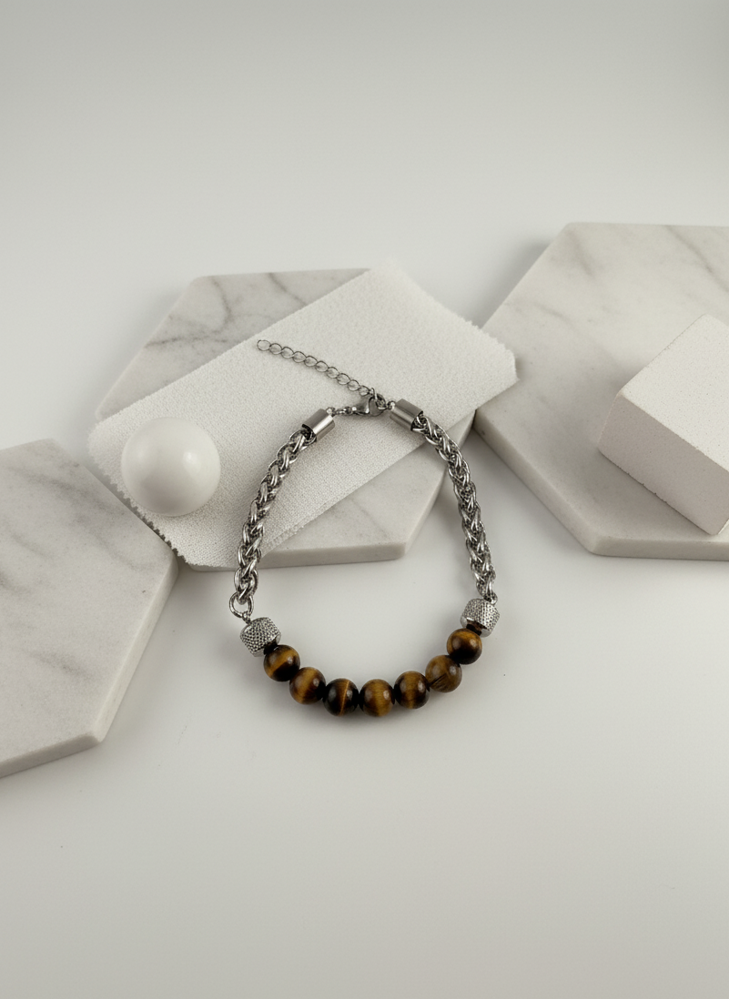 premium tiger eye bracelet on wrist