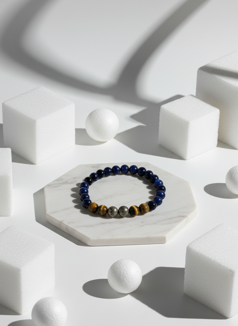 triple stone protection bracelet