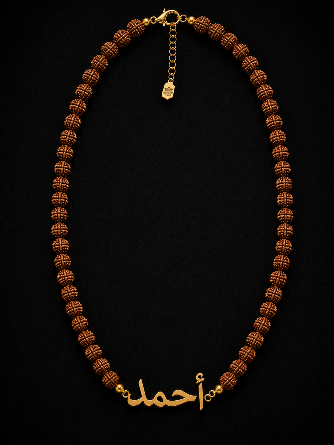 Rudraksha Custom Name Necklace for Men