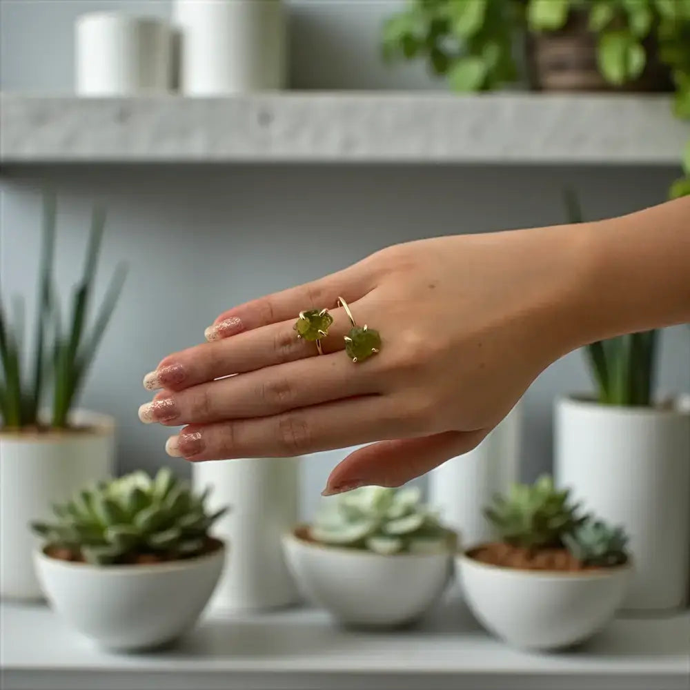 Olive Root Peridot Ring – Invite Balance & Embrace Growth