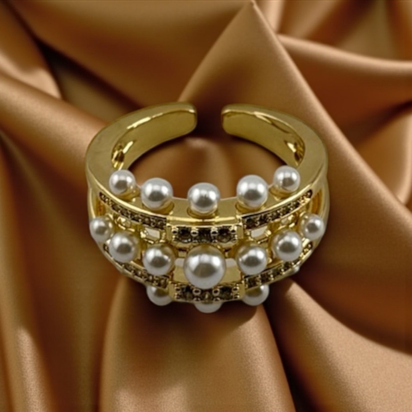 Regal Harmony Freshwater Pearl Ring – Grace with Every Gesture