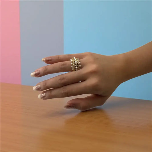 Regal Harmony Freshwater Pearl Ring – Grace with Every Gesture