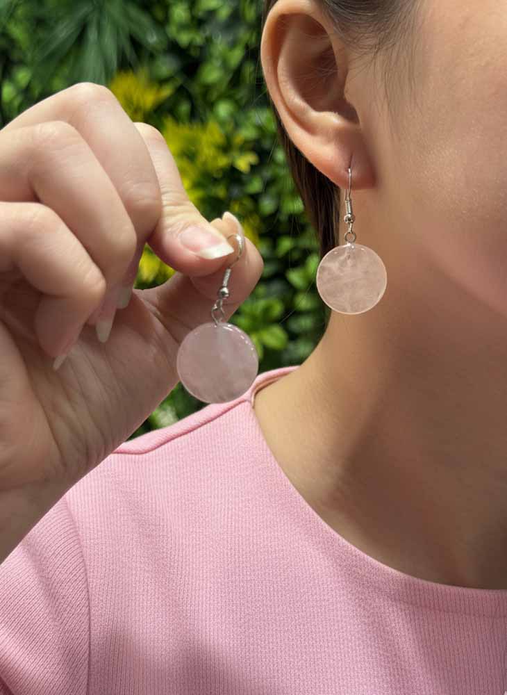 Rose Quartz Drop Earrings - Love Blush